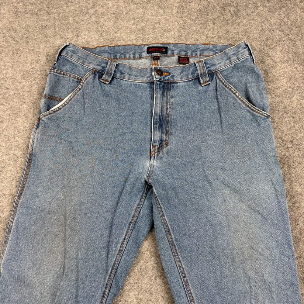 Wolverine‎ Carpenter Jeans Mens 34x30 Blue Denim Workwear Utility Outdoor Pants